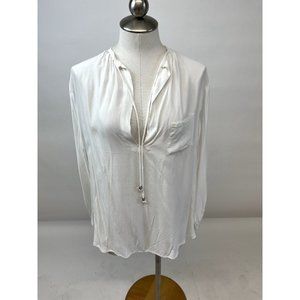 Faithfully White tie-neck top